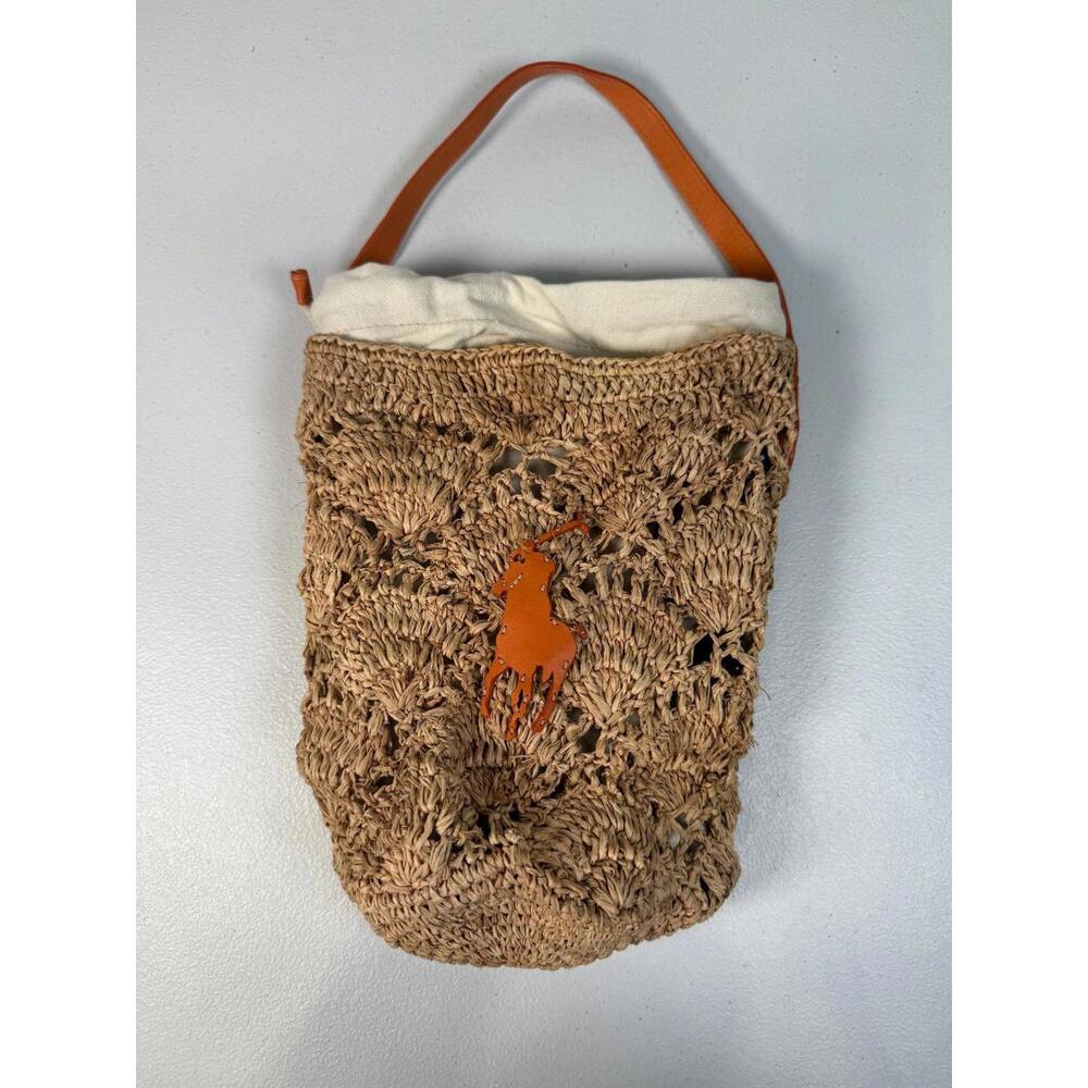 Polo Ralph Lauren Crochet Mini Bucket Bag – (Broken Weave & Interior Stains) - Picture 4 of 15